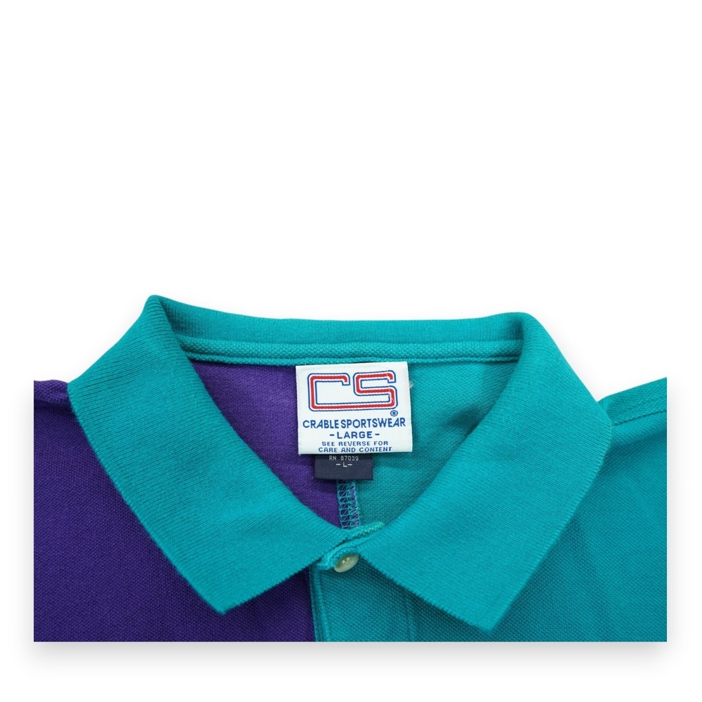 Vintage 90s Men's Polo Shirt Color Block Opryland Nashville USA Short Sleeve - Picture 3 of 4